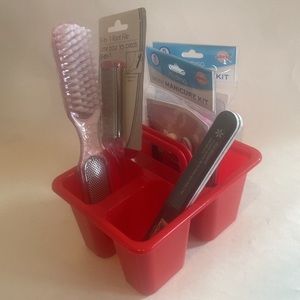 MODESTO 15p Nail Manicure Pedicure Selfcare Kit w/ Caddy NIP $35 lcsr